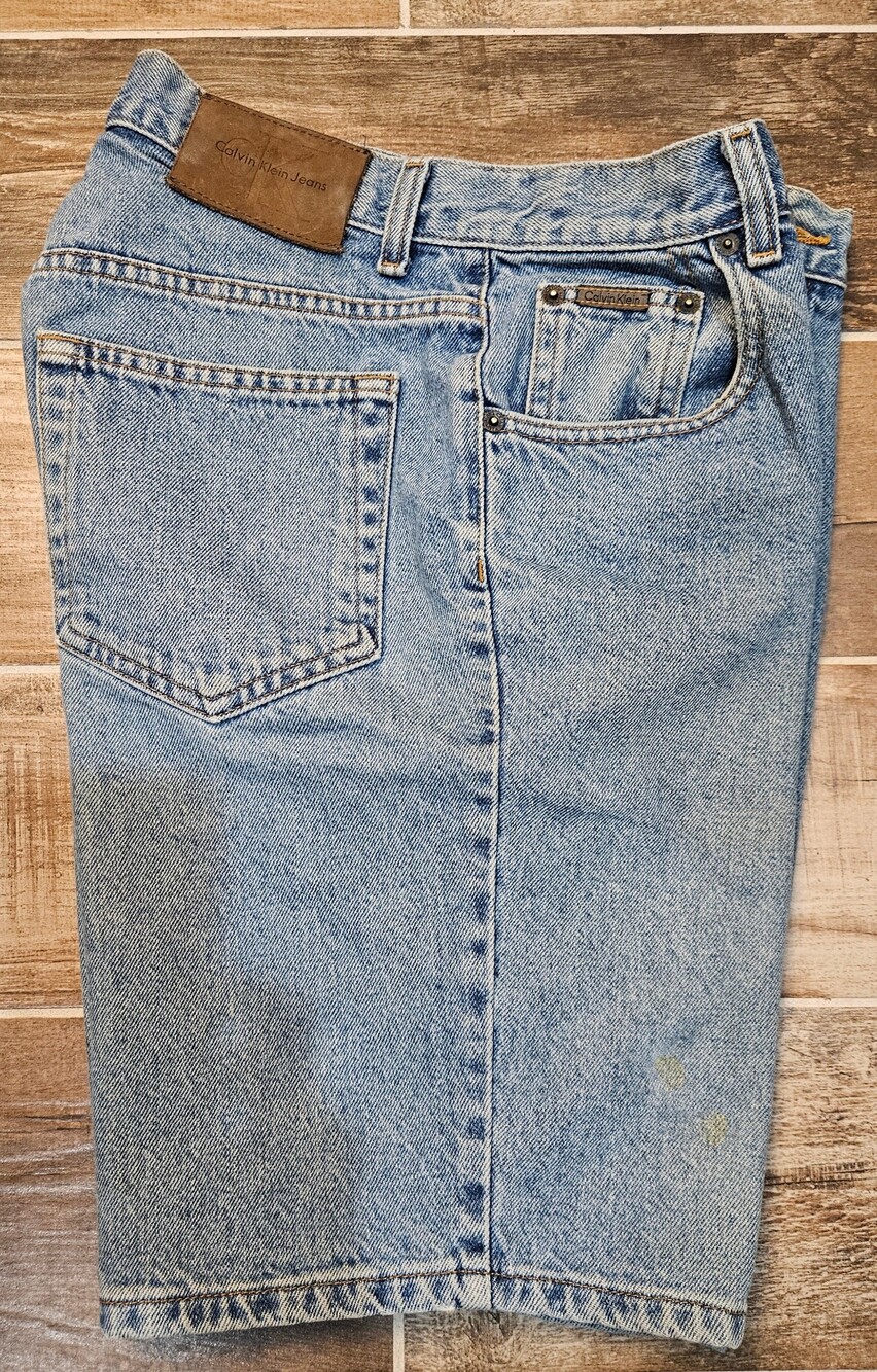 Vintage 90s Calvin Klein Jeans Mens 30 Easy Fit Denim Jorts Shorts Made in USA